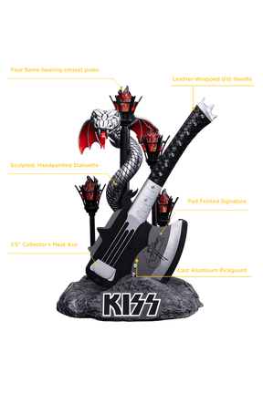 KISS™ x StudioForge™ | Gene Simmons' HELLFIRE DEMON AXE | 7.5” Collector’s Meat Axe & Display Stand