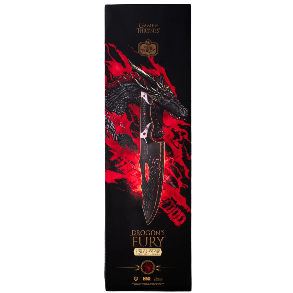 Game of Thrones™ x StudioForge™ | Drogon's Fury™ | 8.5” Collector’s Chef Knife & Sculpted Display Stand