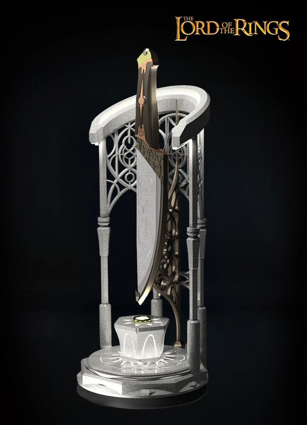 The Lord of the Rings™ 25th Anniversary  × StudioForge™ | Fellowship  of Steel | The Lord of the Rings 25th Anniversary - Chef Knife & LED Display Stand.