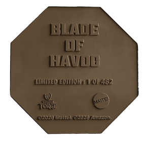 Masters of The Universe™ x StudioForge™ | SNAKE MOUNTAIN™ EDITION: The Blade of Havoc™ | 8” Collector’s Chef Knife & Display Stand