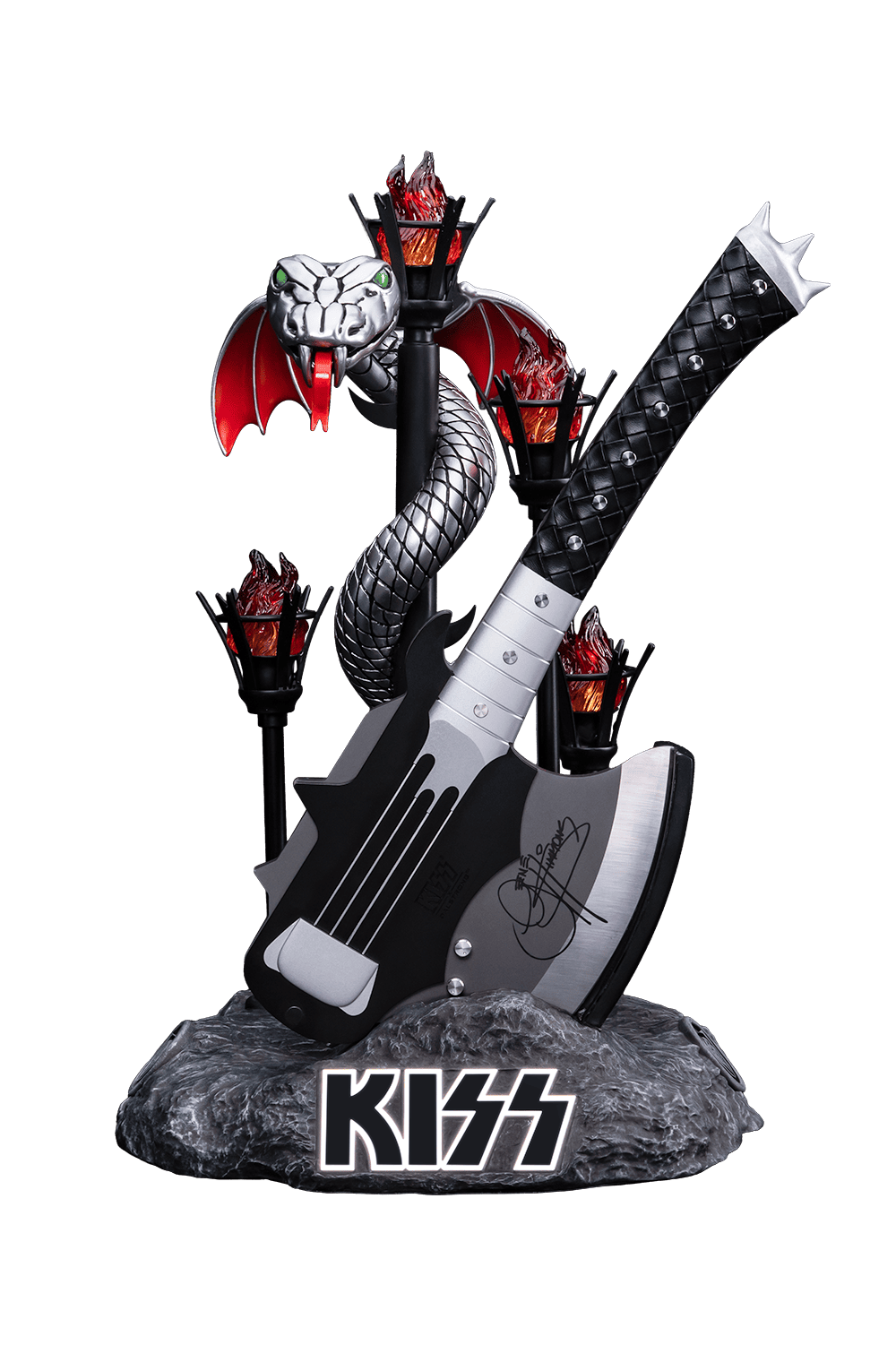 KISS™ x StudioForge™ | Gene Simmons' HELLFIRE DEMON AXE | 7.5” Collector’s Meat Axe & Display Stand