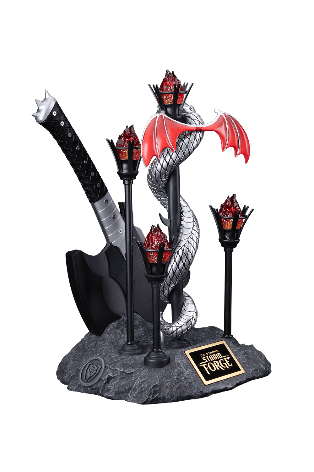 KISS™ x StudioForge™ | Gene Simmons' HELLFIRE DEMON AXE | 7.5” Collector’s Meat Axe & Display Stand