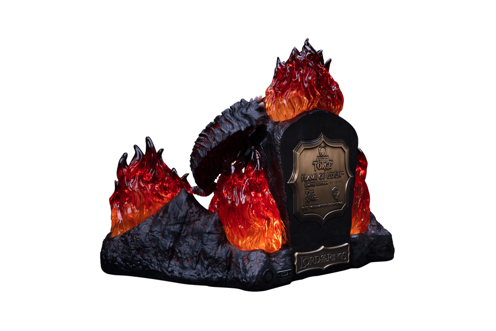 The Lord of the Rings™ x StudioForge™ | Flame of Udun™ | 8.5” Collector’s Chef Knife & Resin LED Display Stand