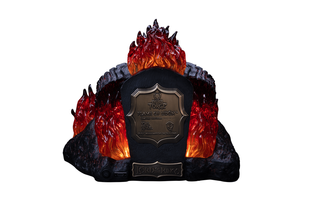 The Lord of the Rings™ x StudioForge™ | Flame of Udun™ | 8.5” Collector’s Chef Knife & Resin LED Display Stand