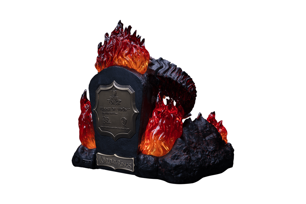 The Lord of the Rings™ x StudioForge™ | Flame of Udun™ | 8.5” Collector’s Chef Knife & Resin LED Display Stand