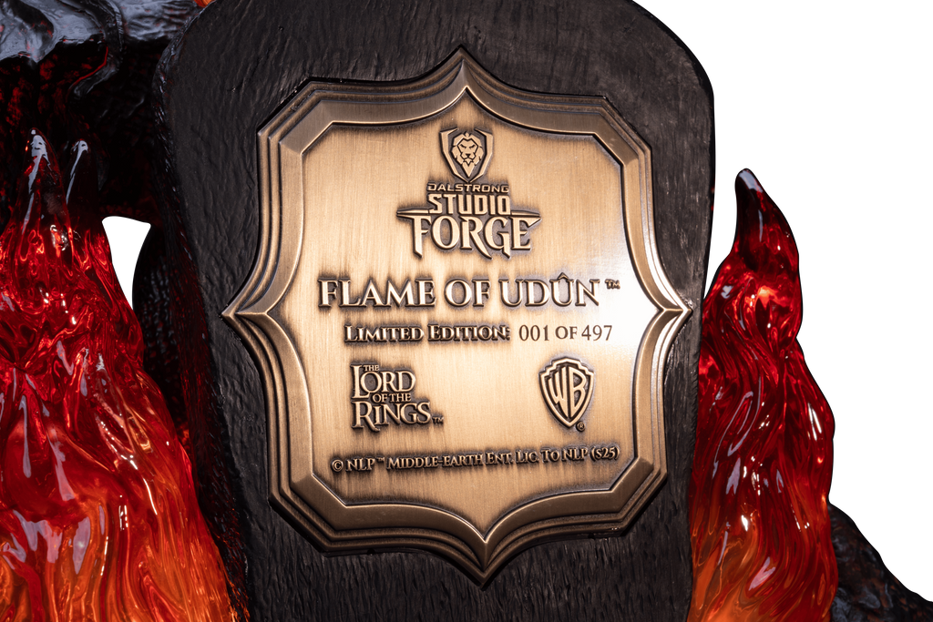 The Lord of the Rings™ x StudioForge™ | Flame of Udun™ | 8.5” Collector’s Chef Knife & Resin LED Display Stand
