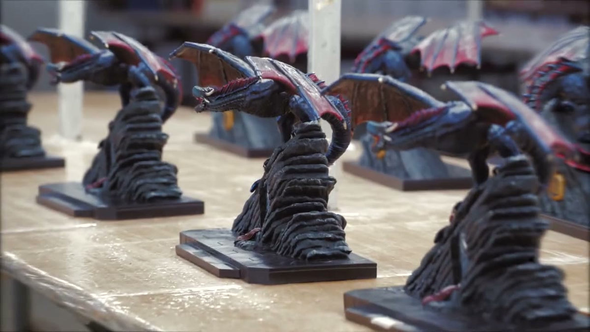 Painted statues in the workshop